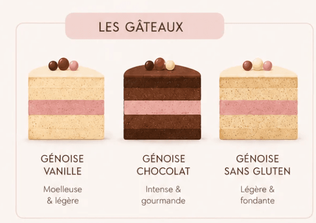 Les génoises : vanille, chocolat, sans gluten