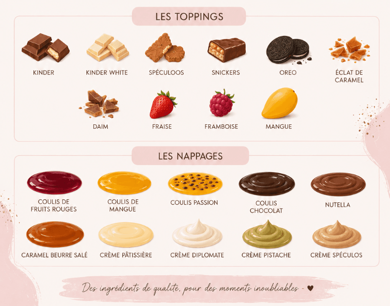 Les toppings et nappages